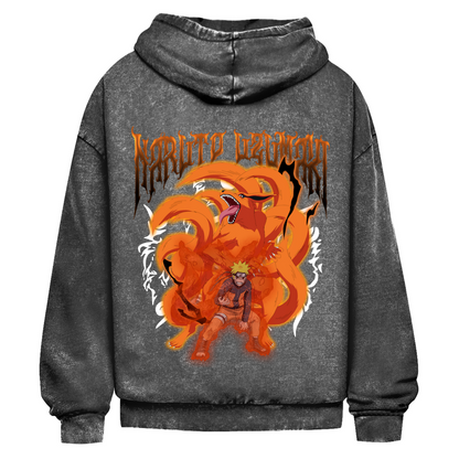 Oversize Washed Hoodie Naruto Nine Tail Mode 