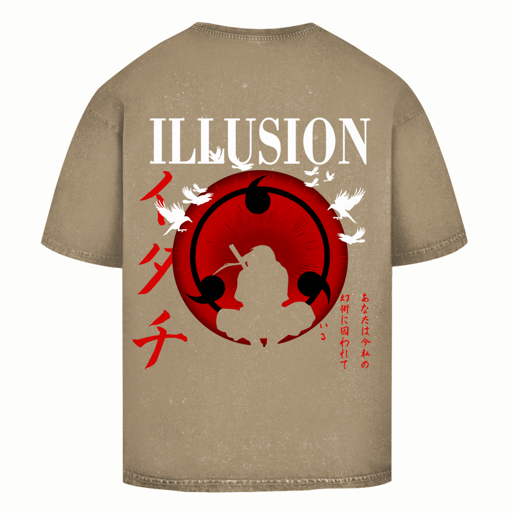 Oversize Washed T-Shirt Itachi Illusion