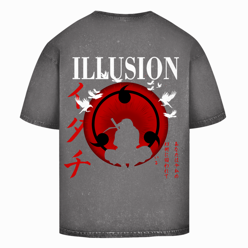 Oversize Washed T-Shirt Itachi Illusion