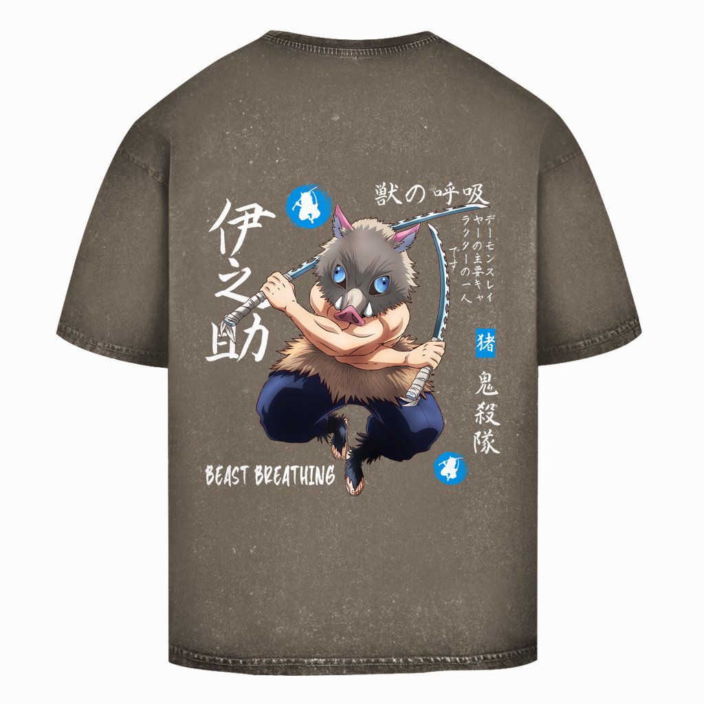 Oversize Washed T-Shirt Inosuke Demon Slayer