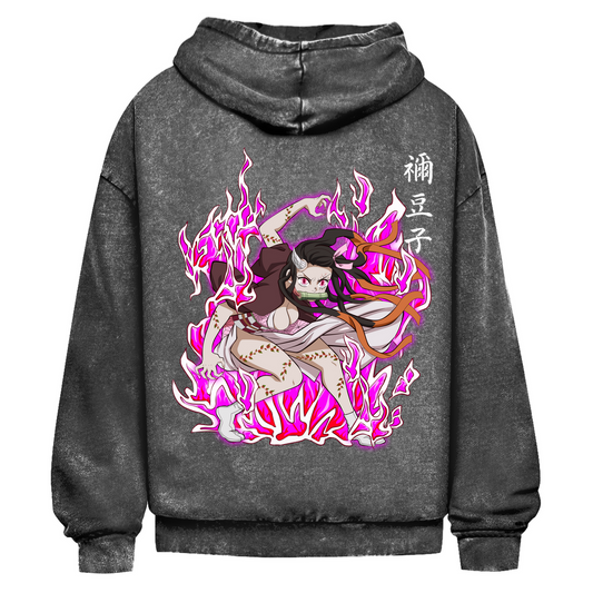 Oversize Washed Hoodie Nezuko