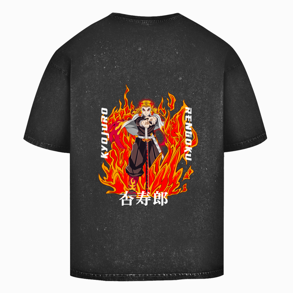 Oversize Washed T-Shirt Kyojuro Rengoku Demon Slayer