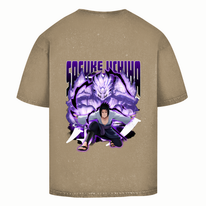 Oversize Washed T-Shirt Sasukae Uchiha Naruto Shippuden