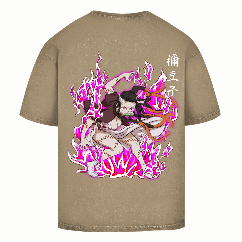 Oversize Washed T-Shirt Nezuko Demon Slayer