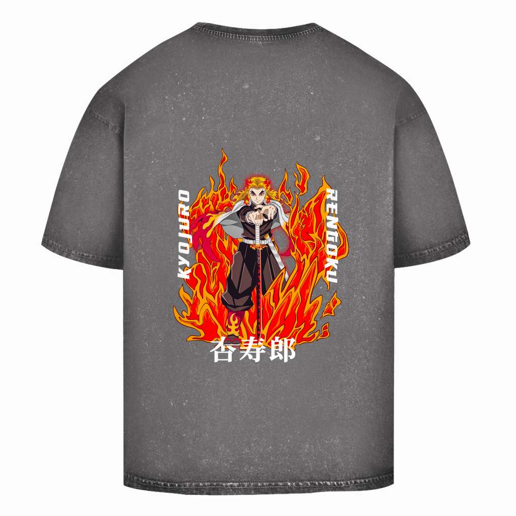 Oversize Washed T-Shirt Kyojuro Rengoku Demon Slayer