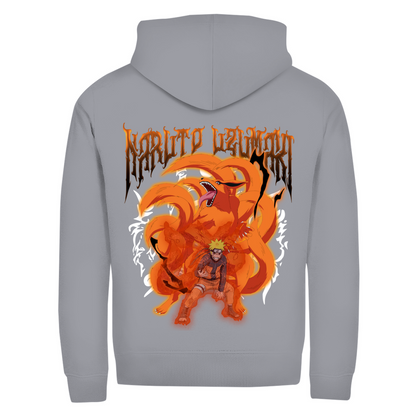 Unsex Zipper Hoodie Naruto Nine Tail Mode Naruto Shippuden