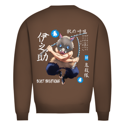 Herren Premium Bio Sweatshirt Inosuke Demon Slayer