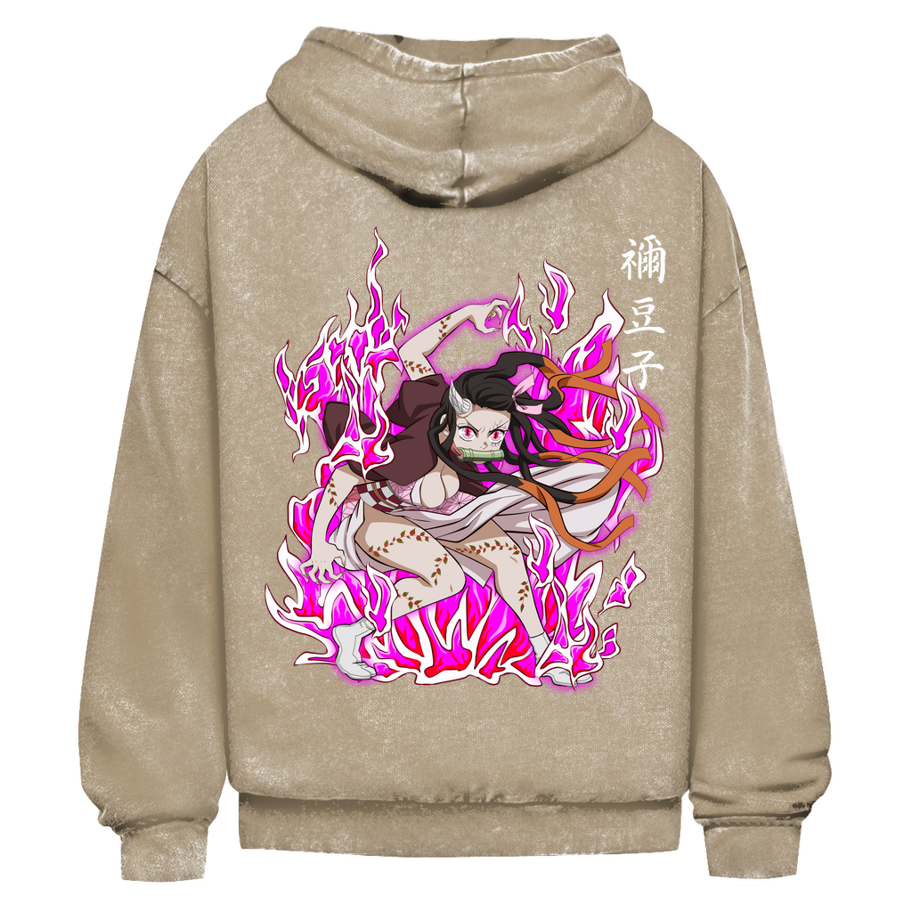 Oversize Washed Hoodie Nezuko