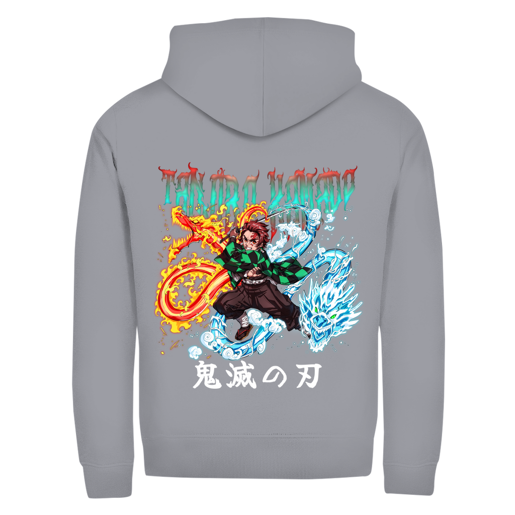 Unisex Zipper Hoodie Tanjiro Fire/Water Dragon Demon Slayer