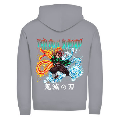 Unisex Zipper Hoodie Tanjiro Fire/Water Dragon Demon Slayer