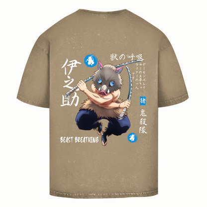 Oversize Washed T-Shirt Inosuke Demon Slayer