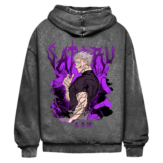 Oversize Washed Hoodie Satoru Jujutsu Kaisen