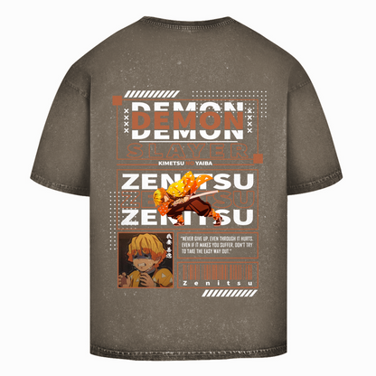 Oversize Washed T-Shirt Zenitsu Demon Slayer