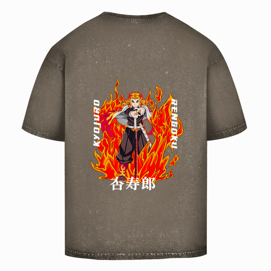 Oversize Washed T-Shirt Kyojuro Rengoku Demon Slayer