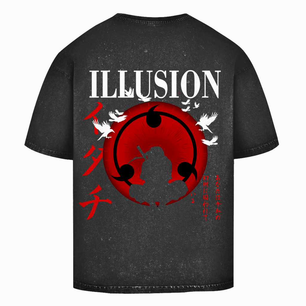 Oversize Washed T-Shirt Itachi Illusion