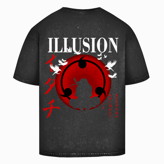 Oversize Washed T-Shirt Itachi Illusion