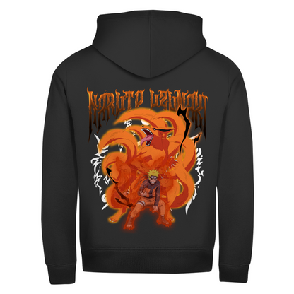 Unsex Zipper Hoodie Naruto Nine Tail Mode Naruto Shippuden